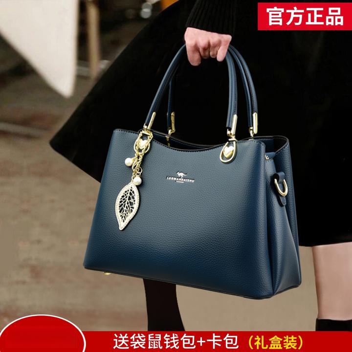 袋鼠新款送妈妈中年包包2025女士真软皮大气单肩大容量手提女包