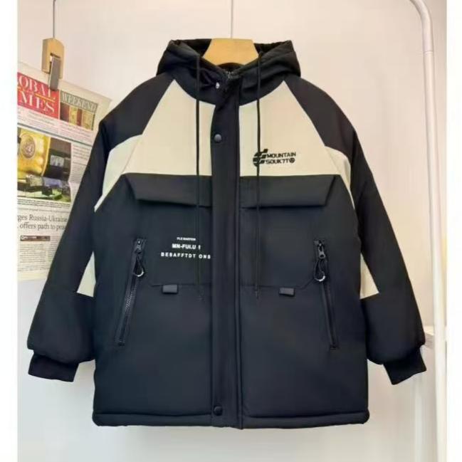 儿童休闲男童中大童加绒秋冬时尚拼接