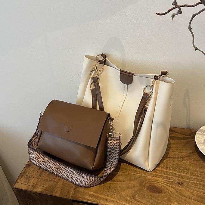 【买一送一】新款时尚通勤简约休闲百搭韩版大容量网红女单肩托特包