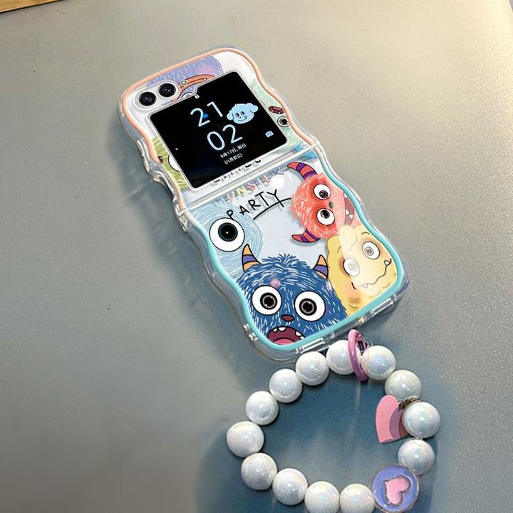 探头小怪兽zflip5ins手机壳创意新款全包防摔SAMSUNGzflip4艺术感