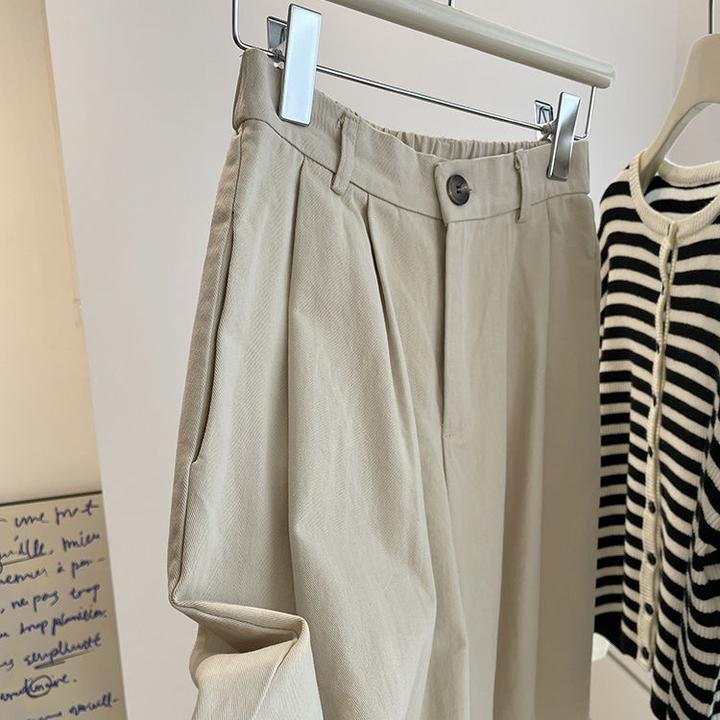 日系新款工装裤子2025时尚百搭高腰小个子阔腿裤宽松显瘦直筒裤女