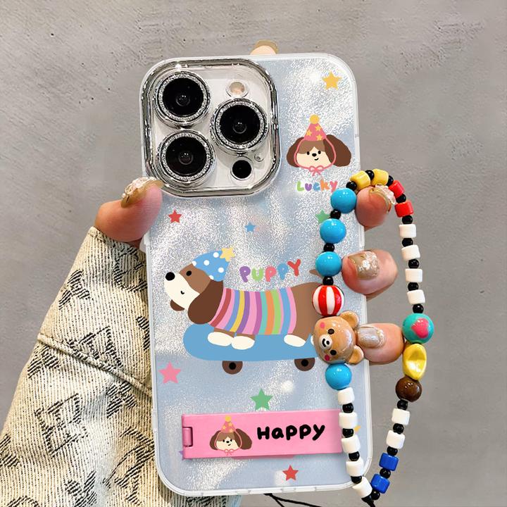 滑板腊肠狗手机壳适用于苹果15/13趣味可爱14pro水波纹12pro卡通