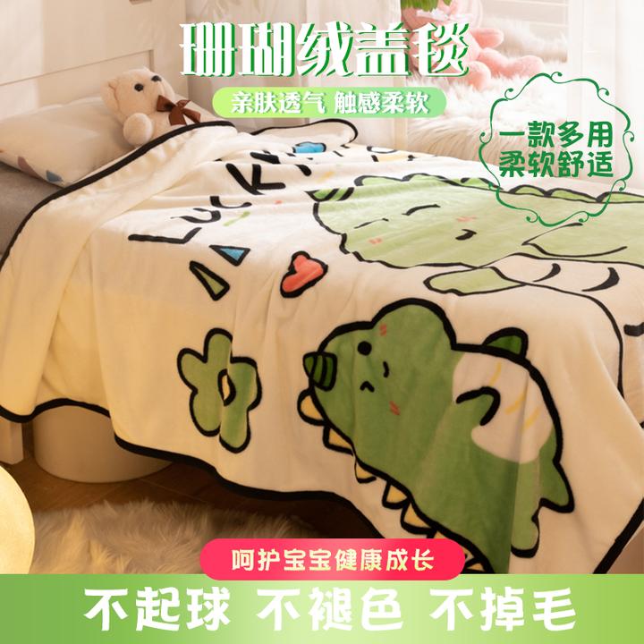 绒毛毯通用薄款午睡珊瑚绒毯幼儿园小睡毯宿舍学生可爱盖毯午休毯