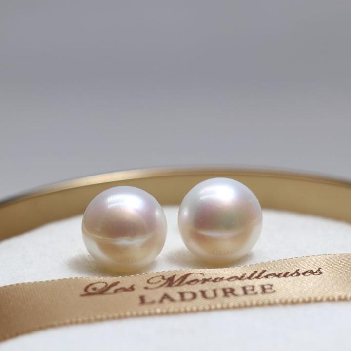 S925银耳饰天然淡水珍珠馒头珠银耳钉耳饰（微瑕介意慎拍）