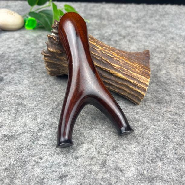 高密紫檀火蓝刀锋实木弹弓