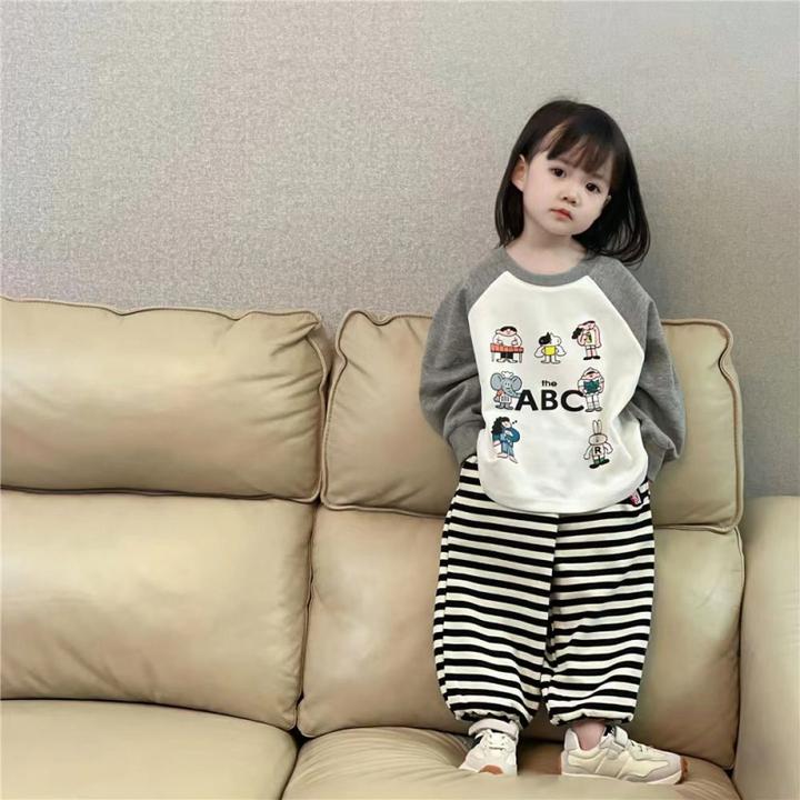 女童秋装套装2024新款洋气时髦一岁女宝宝春秋季长袖卫衣儿童衣服