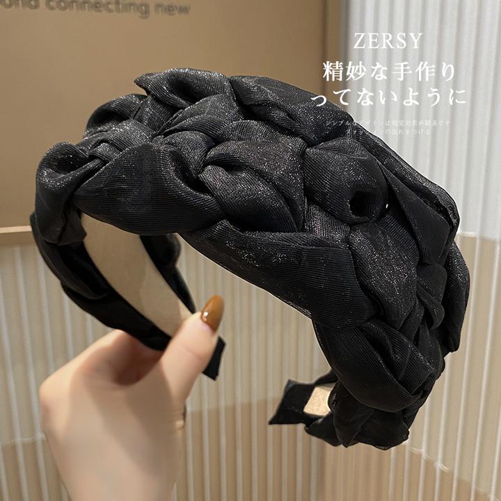 手工编织欧根纱发箍女高级感洋气时尚高颅顶气质百搭发捆头箍发饰