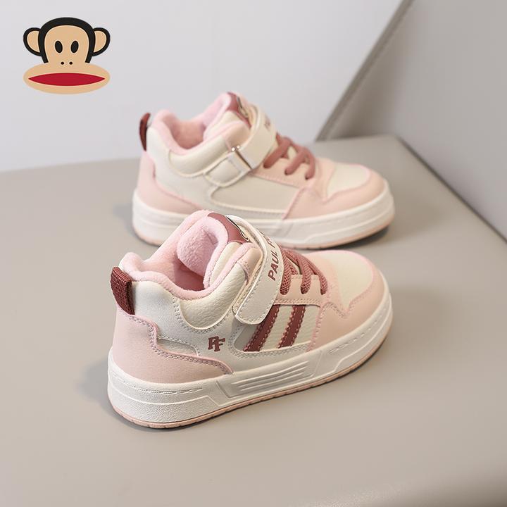 大嘴猴童鞋儿童鞋子女冬季休闲魔术贴高帮潮鞋3-6-12岁男童二棉鞋