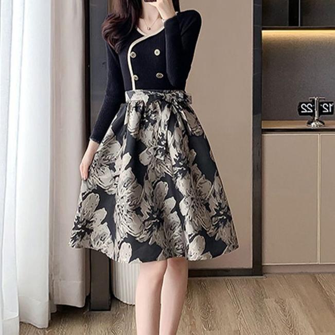 小香风连衣裙新款洋气法式气质高端轻奢长裙子