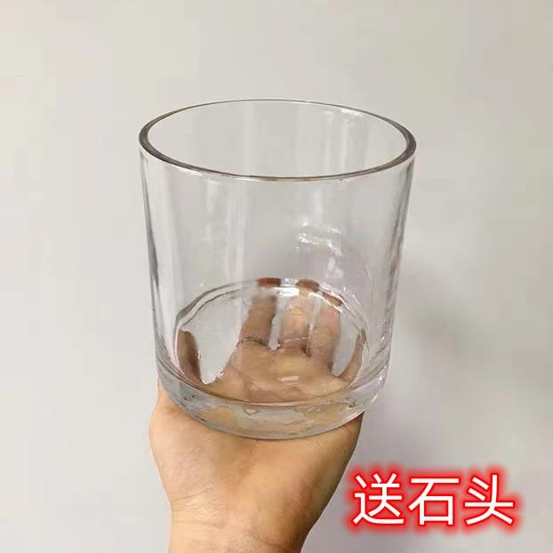 简约水培圆形玻璃花瓶郁金香水养植物器皿透明正方型缸种球容器