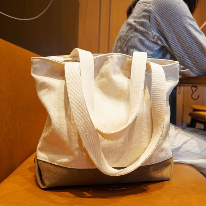 SoBag石原里美同款帆布包女单肩原宿ins百搭大容量托特包女小清新