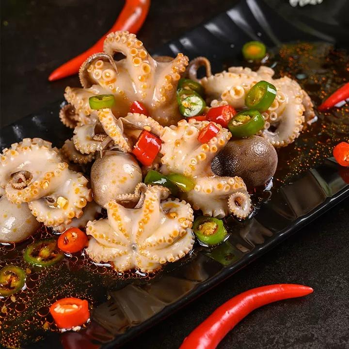 【大海纪食】麻辣爆头八爪鱼  海鲜熟食  罐装迷你整只八抓鱼