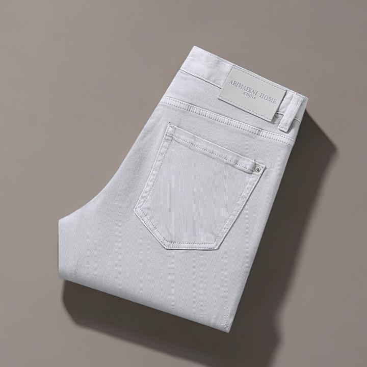 潮流牛仔裤高端春夏新款牛仔裤男款修身小脚弹力简约长裤百搭显瘦