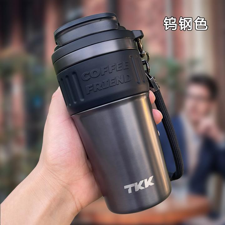 TKK陶瓷内胆咖啡杯保温杯大容量便携316不锈钢车载水杯男士专用