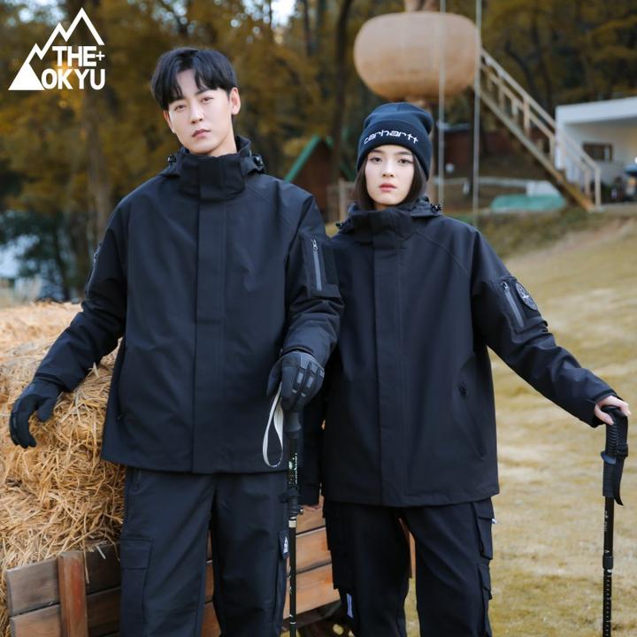 【三合一冲锋衣】2024新款升级情侣魔术贴冲锋衣防风防水冲锋衣外套