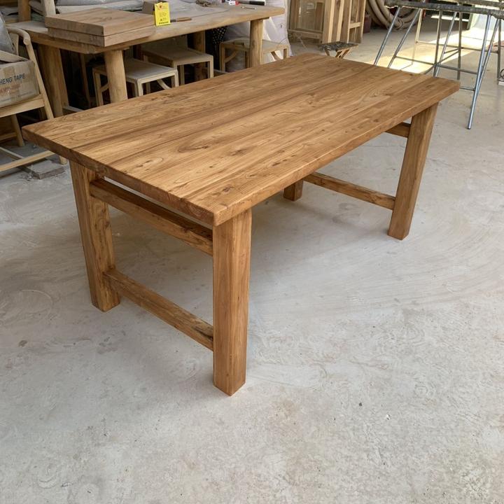 实木老榆木通厚桌复古老板茶桌原木禅意餐桌北方实木吧台家用长桌