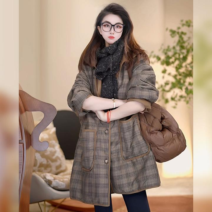 Linda姐高端线【秋冬必备】高级复古慵懒双面穿棉服外套AW4WMF0294