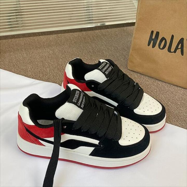 韩版厚底情侣面包鞋男ins潮2025春季新款小众百搭学生休闲板鞋女