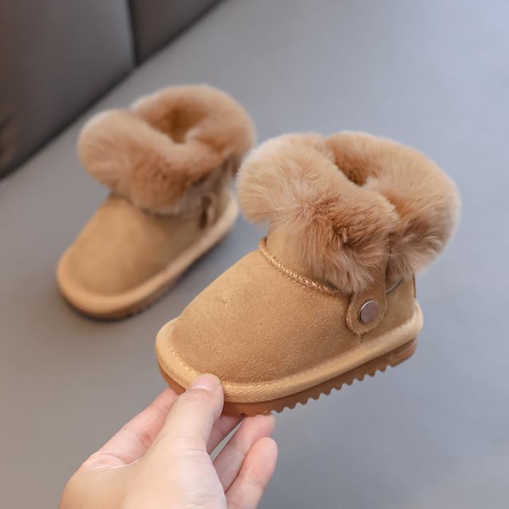 宝宝雪地靴男童冬季防滑保暖踩雪靴子女宝宝加绒加厚棉鞋软底短靴