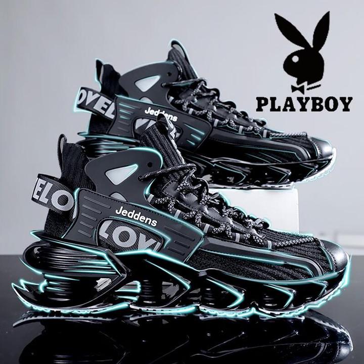 花花公子休闲男鞋夏季透气男士刀锋鞋子男款运动跑步鞋增高老爹鞋