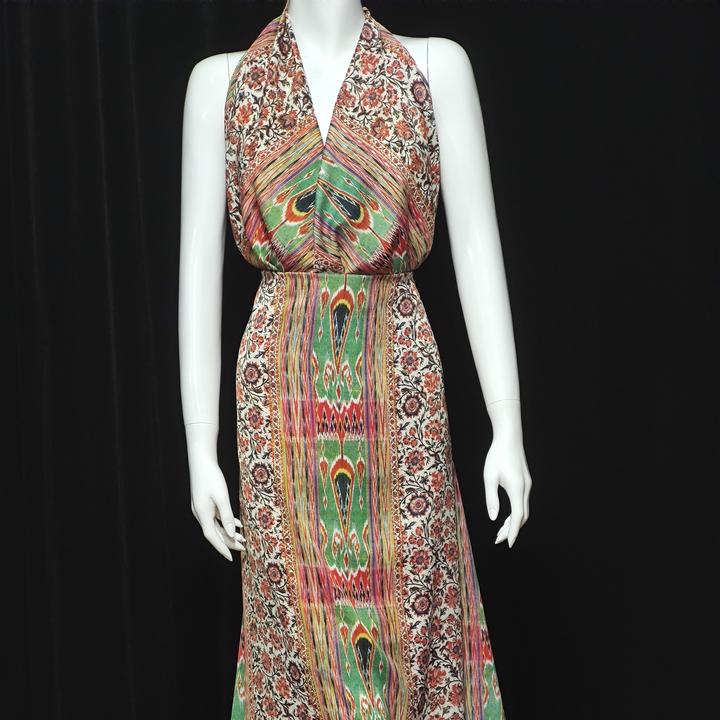 Yipak tawar atlas仿真丝2.5miter布料复古民族风印染艾特莱斯