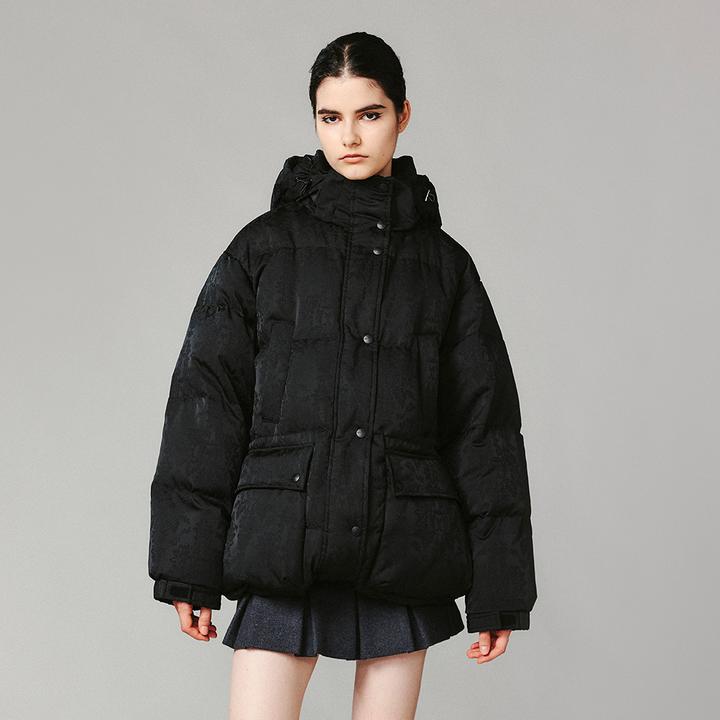 UOOYAA/乌丫蝴蝶结欧式缎面提花面包羽绒服UY24452Y135141