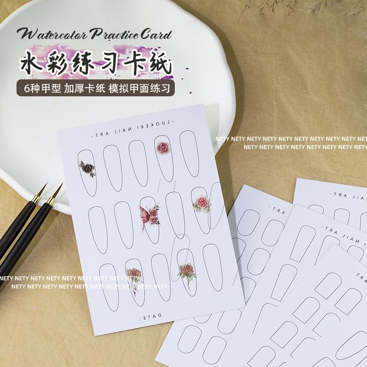 美甲水彩练习工具草稿本美甲练习本彩绘可重复使用初学者绘画