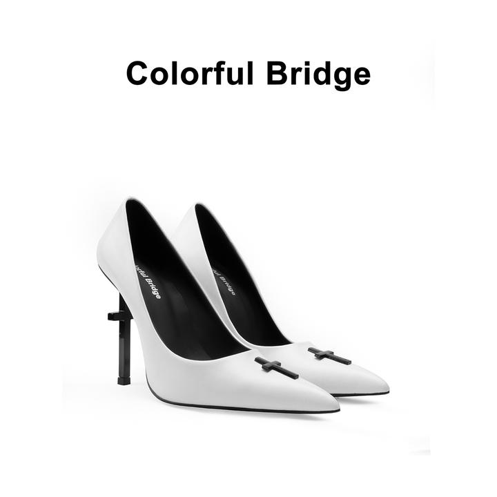 Colorful Bridge丨Crucifix十字架系列 白色修女婚鞋女士高跟鞋
