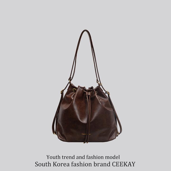 百搭双肩后背包单肩托特包高级感复古大容量包包女2025新款秋冬季