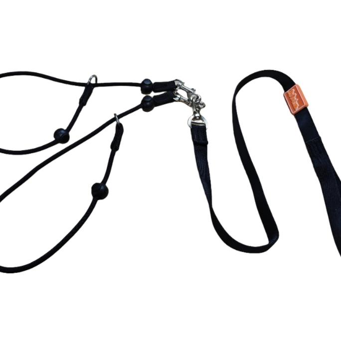 狗狗P字绳一拖二训犬绳狗狗牵引绳遛狗防爆冲防缠绕可拆卸