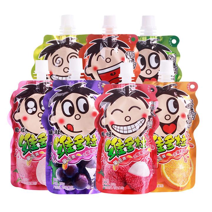 维多粒果冻爽混合水果味吸吸冻摇摇冻果肉布丁休闲零食品方便果粒