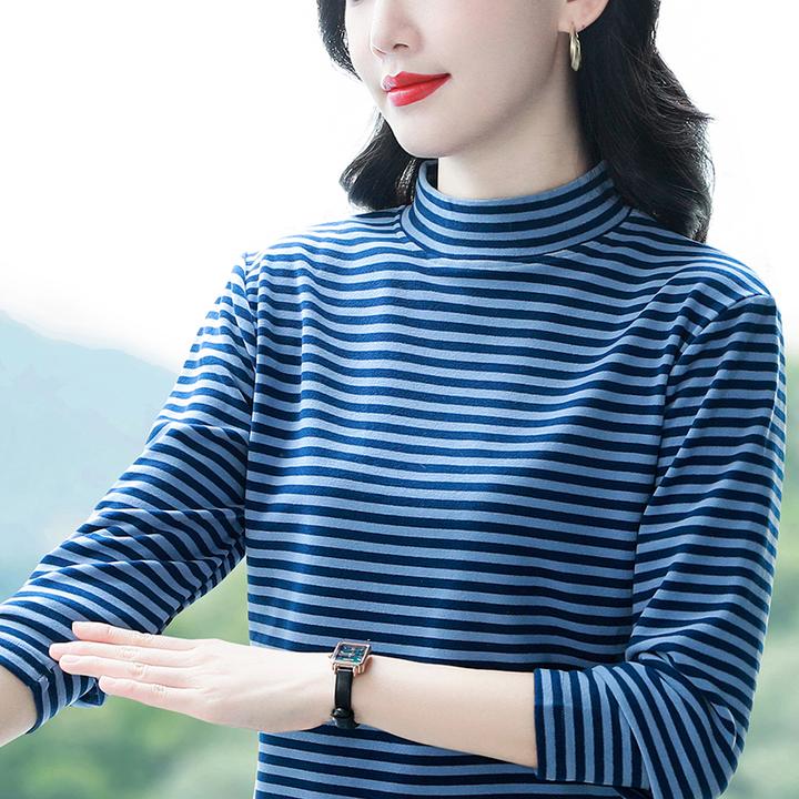 秋冬高级感保暖内搭2024新款宽松外穿上衣半高领双面德绒打底衫女