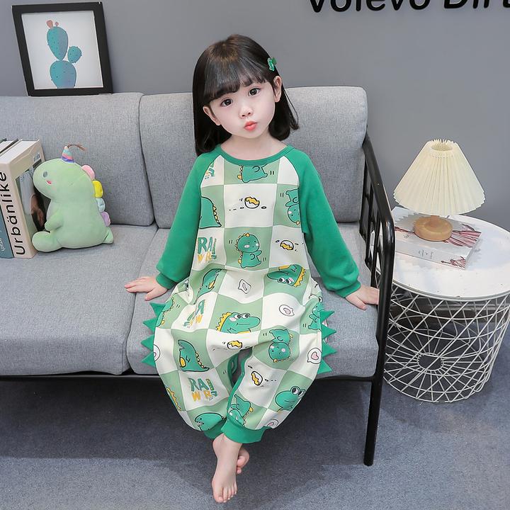 儿童恐龙睡袋宝宝防踢被睡衣婴儿春秋冬季男女童秋冬家居服连体衣