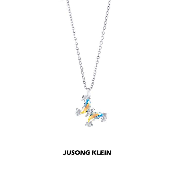 Jusong klein 钛钢项链 璀璨星空系列幻彩蝴蝶项链轻奢气质锁骨链
