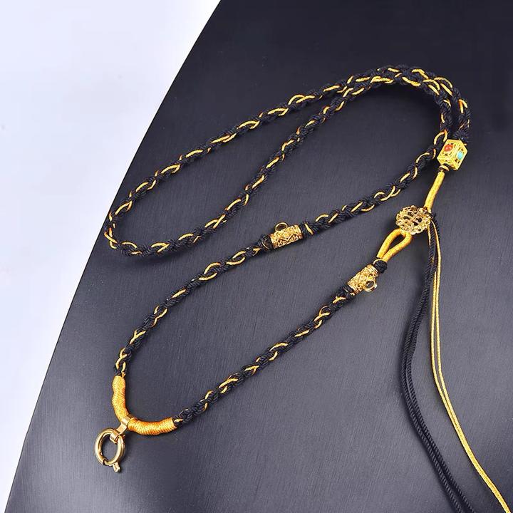 非金属布艺吊坠 佛牌链子弹簧扣纯手工手搓棉绳西藏绳挂绳