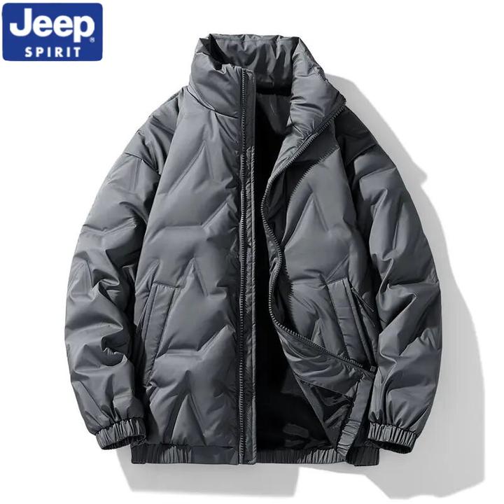 Jeep吉普男士新款冬季立领羽绒服男宽松休闲百搭白鸭绒外套情侣保