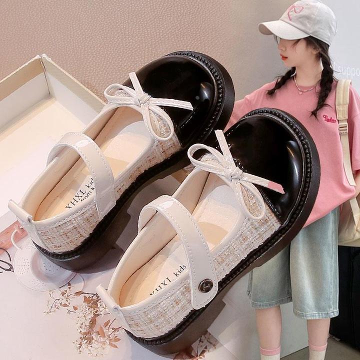 女童小皮鞋2024秋季新款软底洋气小香风公主鞋简约舒适百搭休闲鞋