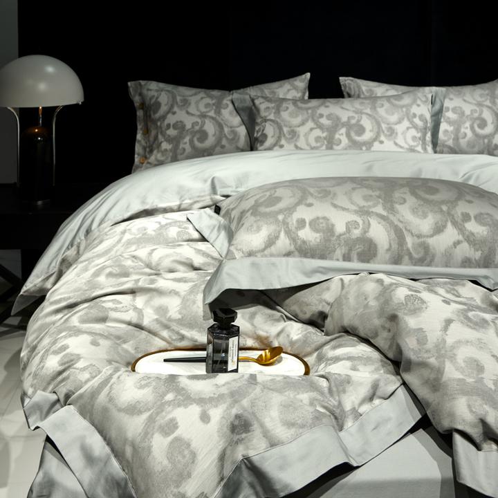 楼兰 全棉色织双面纯棉色织四件套欧式简约内贴边色织轻奢四件套