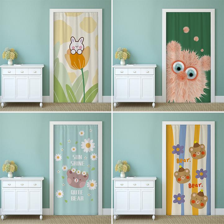 防蚊卧室家用厕所试衣间厨房卫生间布帘子免打孔门帘隔断帘遮挡风