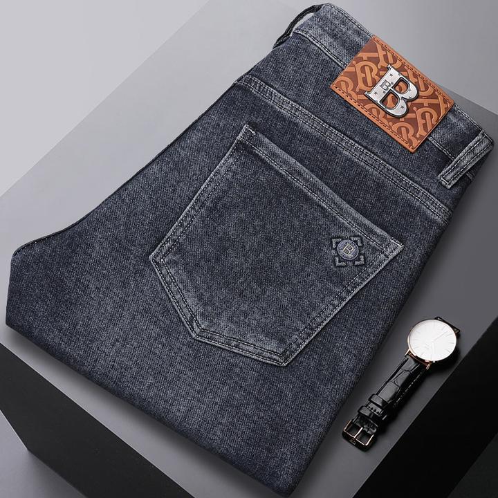 牛仔裤男2024新款四季款弹力修身小脚长裤高端男士韩版蓝灰色潮流