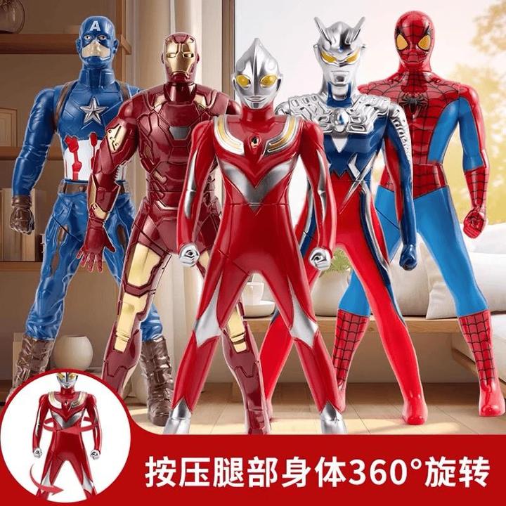 旋转手动按压奥特玩具迪迦赛罗手办模型人偶摆件优质玩具转动礼物