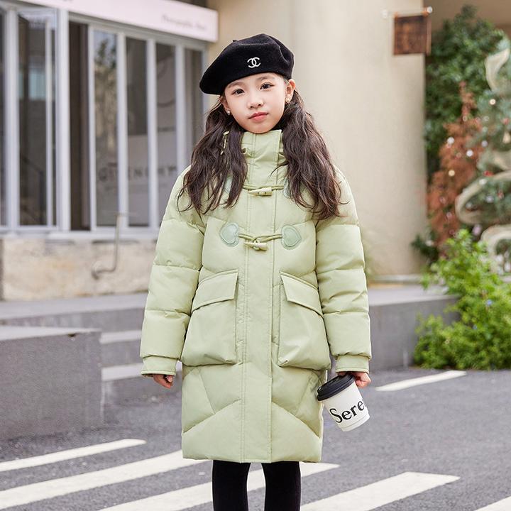 巴拉巴拉恩2024款中长款儿童羽绒服女童白鸭绒加厚冬季外套中大童