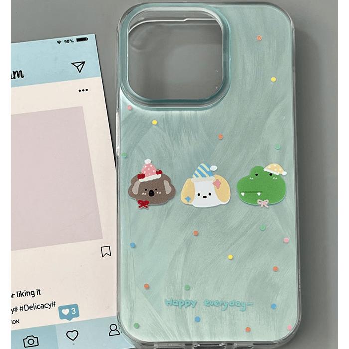 3个动物头像适用iPhone15苹果14promax手机壳13小众12可爱11新款x