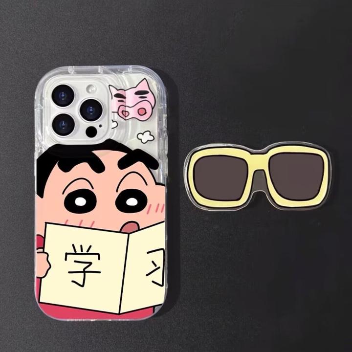 墨镜蜡笔小新适用于苹果华为/OPPO/VIVO荣耀小米全包防摔手机壳