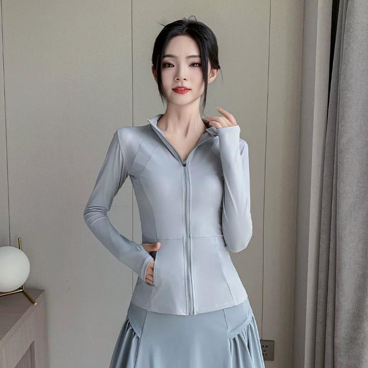 健身衣羽毛球运动网球服女士2025新款跑步健身防晒衣瑜伽速干长袖