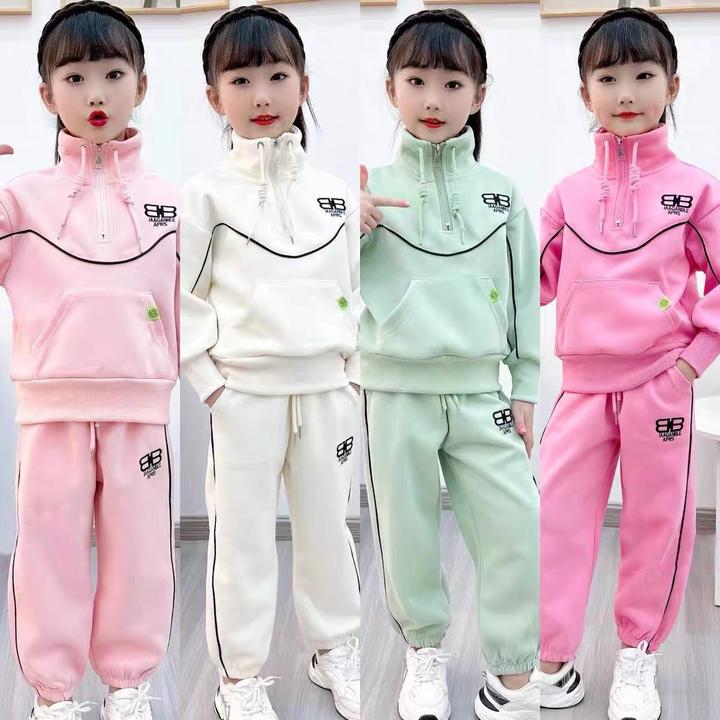 儿童运动两件套2024春秋新款女童中大童洋气时尚休闲卫衣网红套装