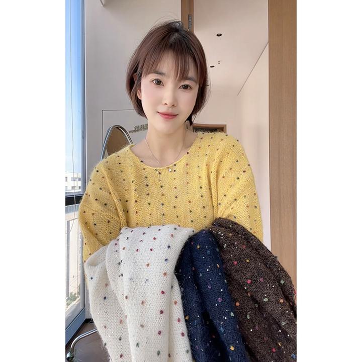【丹姐家~彩色豆豆毛衣~】温柔气质针织套头上衣女
