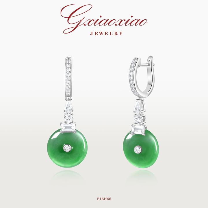 G XIAOXIAO 镀K金【翠意恒存】新中式气质平安扣耳环 F16H66