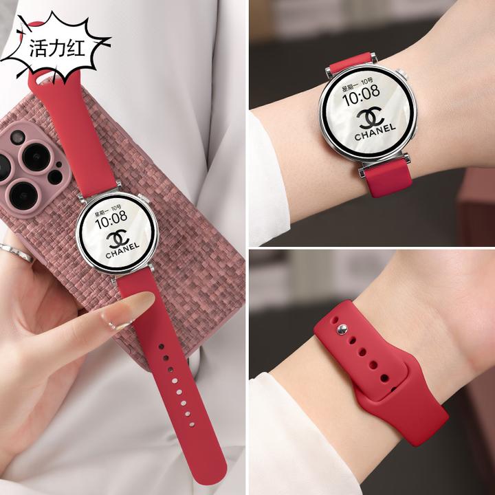 适用华为gt6手表表带watchgt5pro液态硅胶女款gt4红色高级gt3秋冬
