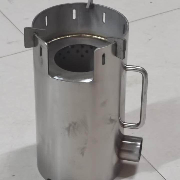 304不锈钢户外气化炉，直径159内胆直径127高290重5.7公斤.带风机